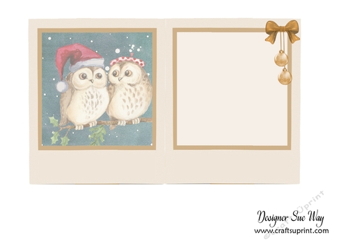Merry Christmas Topper Owl Couple in the Snow Insert