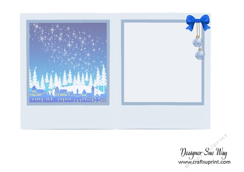 Merry Christmas Topper Town Scene in the Snow Insert