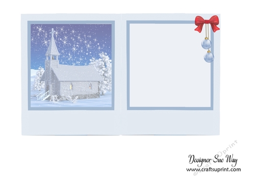 Christmas Topper Church in the Snow Insert
