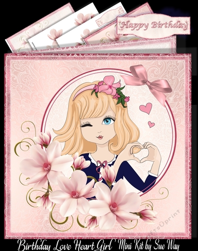 Birthday Love Heart Girl Mini Kit 