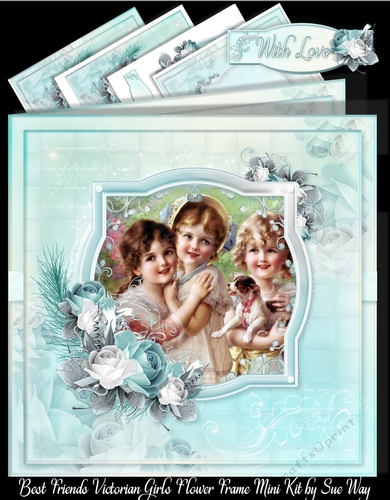 Best Friends Victorian Girls Flower Frame Mini Kit