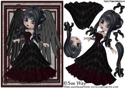 Cute Goth Fairy Decoupage
