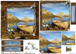 A Boat on a Shore in a Nautical Frame Pyramid