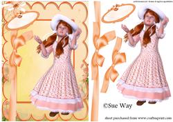 Summer Bonnet Girl Quick Card