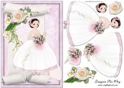 Flower Bride or Bridesmaid Card Front