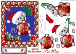 Christmas Mouse on a Bauble Decoupage