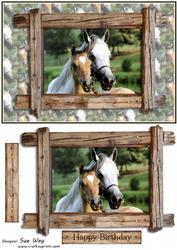 Mare and Foal Horse Lovers Quick Card
