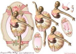 Rose Ballerina Dancer Decoupage