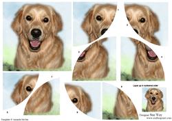 Alfie Happy Golden Retriever Dog Curved Spiral Stacker