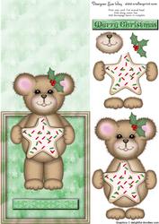 Christmas Cookie Bear Over the Edge Decoupage Card