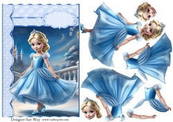 Sweet Little Princess Cinders A5 Card Front & Decoupage