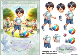 Birthday Boys New Football A5 Toper and Decoupage