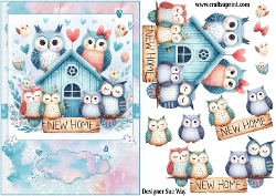 Owls New Home A5 Topper and Decoupage