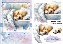 cup1373481_38 - Bedhead Pups, Get Well Soon A5 Topper and Decoupage