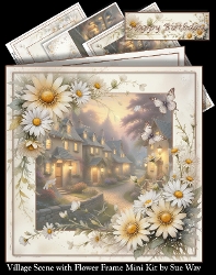 Village Scene with Flower Frame Mini Kit