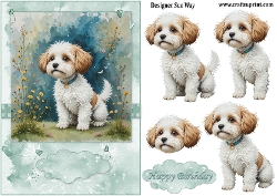 Cockapoo Dog A5 Topper and Decoupage