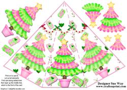 Modern Christmas Tree Triangle Fold Card