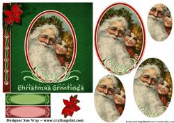 Visiting Father Christmas Vintage Cameo Pyramid