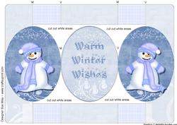 Warm Winter Wishes Snowmen - Pop Out Card