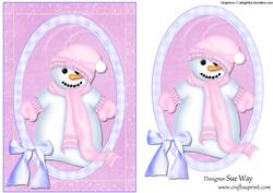 Pink Melting Snowman Quick Card