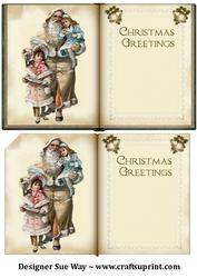Vintage Santa and Children Old Book