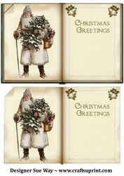 Here Comes Santa Claus Vintage Book Card