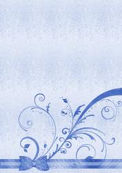 Blue Flourish & Bow Card Front Backing Paper