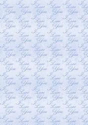 Blue I Love You Backing Paper