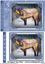 Horses in the Snow Quick Card
