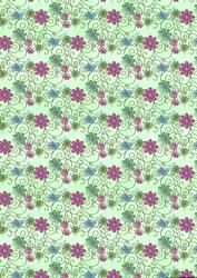 Green Floral Shower Backing Sheet
