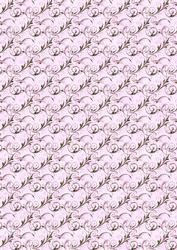 Leaf Scroll Swirls on Pink Backing Paper