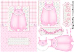 New Baby Girl or First Birthday Card Front