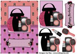 Girly Make Up Card Front, Topper and Decoupage