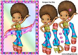 Disco Diva Card Front Decoupage
