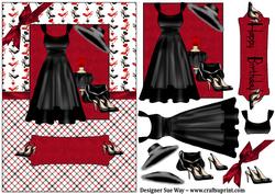 Little Black Dress Card Front, Topper and Decoupage