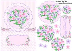 Beautiful Bouquet Topper, Pyramid Card Front