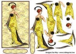 Art Deco Fantasy Fashion Decoupage