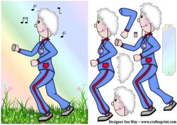 Keep Fit Lady Jogging Card Front and Decoupage