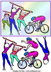 Keeping Fit Couple Decoupage Card Front