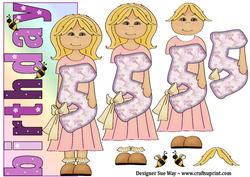 Birthday Girl Age Five Over the Side Decoupage