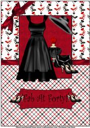 Fab at Forty Little Black Dress A4 Card Front