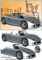 Silver Sports Car Card Front