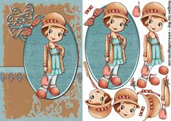 1920's Fashion Lady Card Front and Decoupage