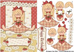 Strawberry Delight Card Front with Decoupage
