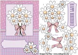 Pretty Flower Bouquet Card Front and Decoupage