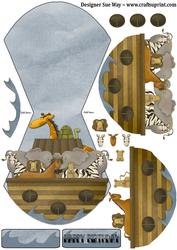 Animals in the Ark Wobble or Rocker Card