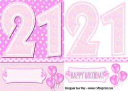 21st Birthday Girl Quick Card