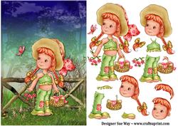 Picnic in a Meadow~ Card Front and Decoupage