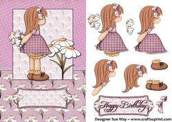 Daisy Delight Card Front with Decoupage