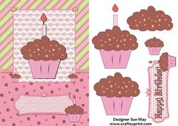 Cupcake Card Front and Decoupage